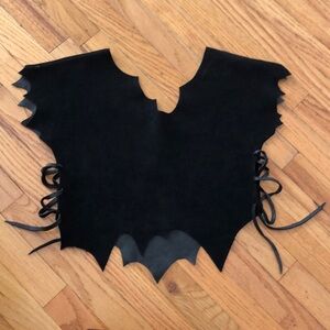 Handmade leather suede bustier lace up top